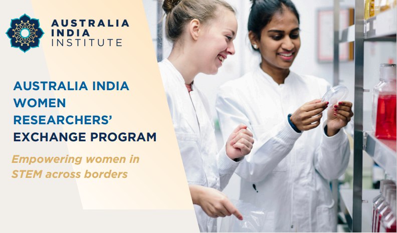 An excellent opportunity for talented women researchers to advance their work in #STEM disciplines across borders👇
Applications are now open for the 🇦🇺🇮🇳 Women Researchers’ Exchange (AIWE) Program, which will help drive innovation. 
<a href="/ausgov/">Australian Government</a> <a href="/AIinstitute/">Australia India Institute</a> aii.unimelb.edu.au/wp-content/upl…