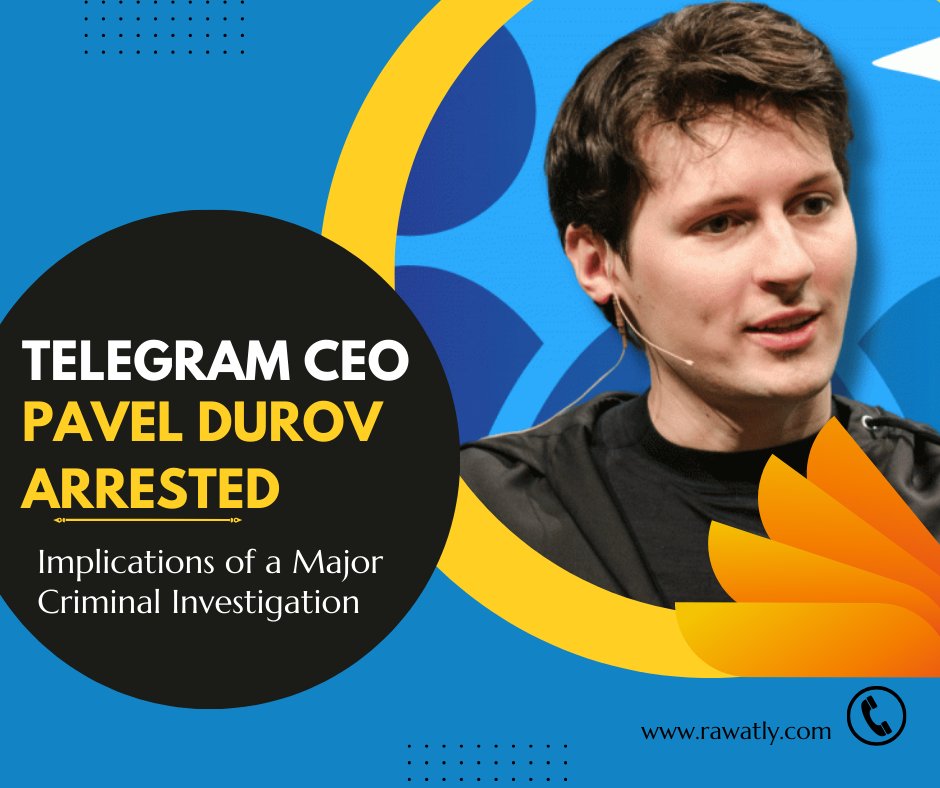 rawatly's tweet photo. Telegram CEO Pavel Durov Arrested: Implications of a Major Criminal Investigation
https://t.co/wXYYtSCxpu
.
.
.
#PavelDurov #TelegramCEOArrested #DurovArrest #TelegramInvestigation #CriminalProbe #TechIndustryImpact #PrivacyConcerns #TechFreedom #DigitalRights #TechWorldNews https://t.co/9NIjX98g5z
