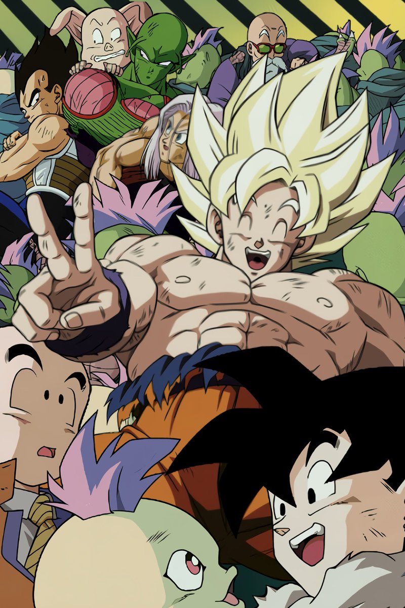 Dragon Ball Z Dokkan Battle 
SSJ Goku 
Gohan (Youth)
Vegeta 
Trunks (Teen)
Piccolo 
Master Roshi 
Oolong 
Wallpaper 
#DOKKANBATTLE