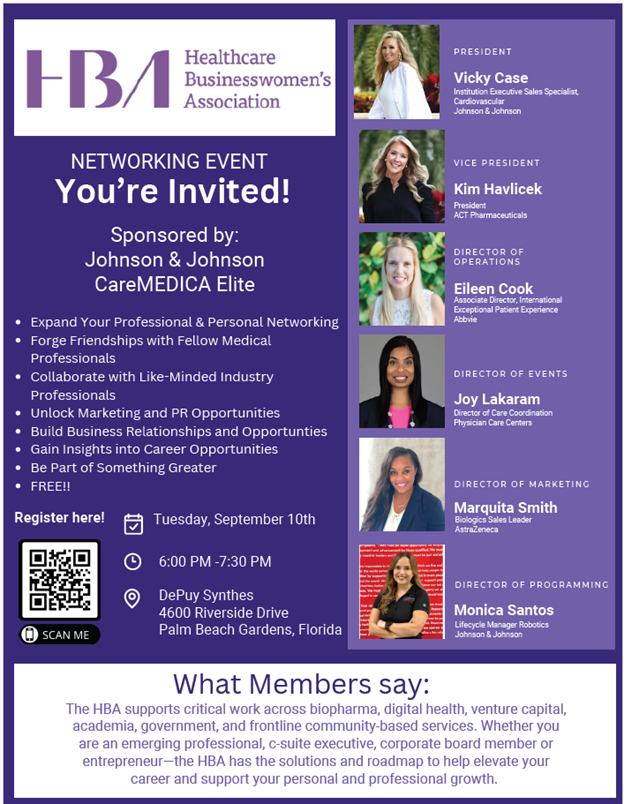 We are Looking forward to meeting everyone at our first live event for the #HBApalmbeach Chapter.  Use the QR code attached to the flyer to register.
#HBApalmbeach