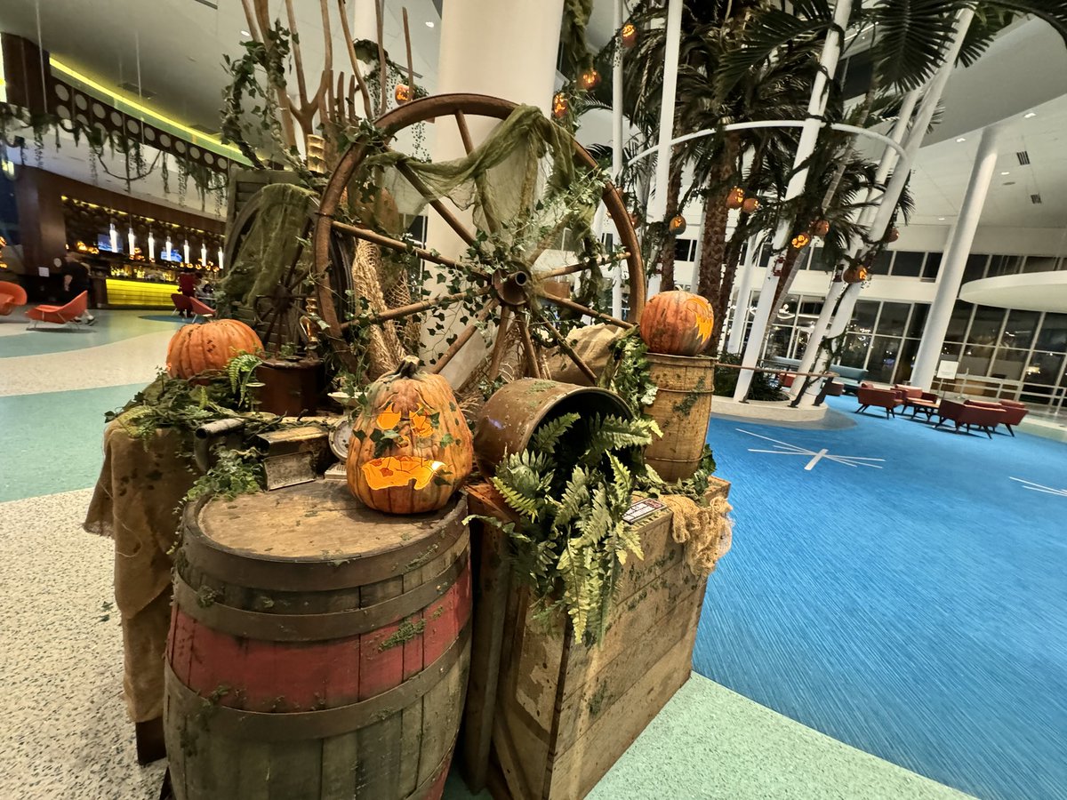insideuniversal's tweet image. The pumpkins have returned to the Cabana Bay lobby. @HorrorNightsORL #HHN33