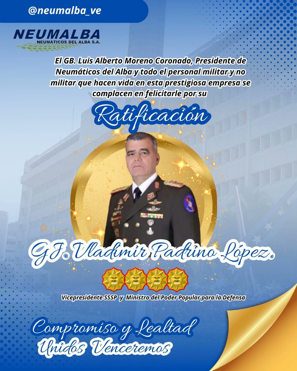 Reciba nuestras felicitaciones de parte del personal militar y no militar de #Neumalba  nuestro compromiso es con la patria