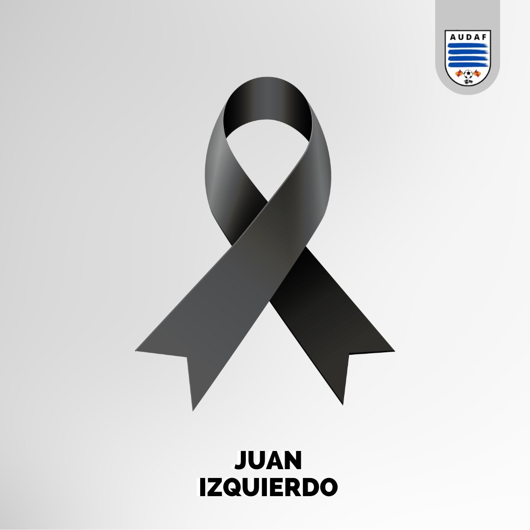 Desde AUDAF lamentamos profundamente el fallecimiento de Juan Izquierdo, jugador del Club Nacional de Fútbol.

Enviamos a familiares, compañeros y amigos, nuestras mas sentidas condolencias.

QEPD