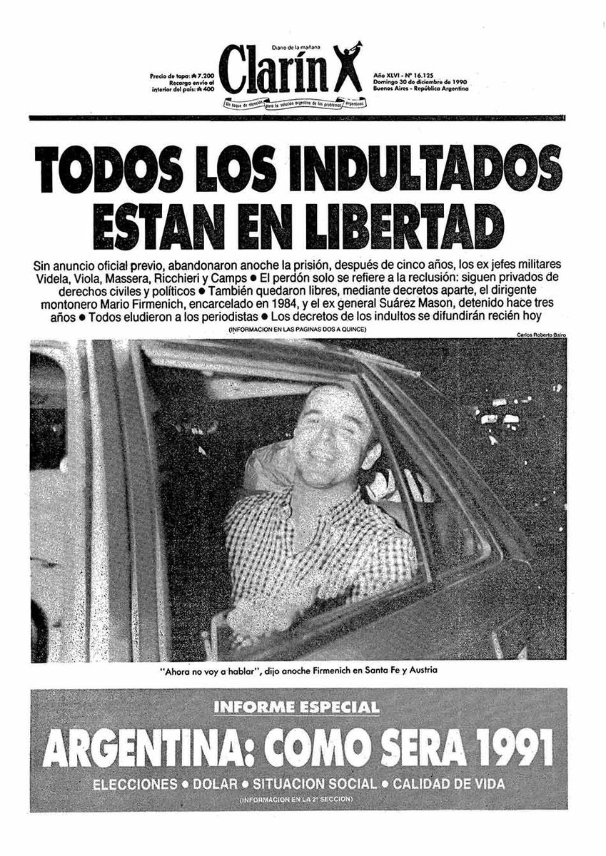 La vice agita el fantasma guerrillero y revive una gran mentira, que la democracia nunca los juzgó
Raúl Alfonsín ordenó los juicios en diciembre del 83, a la par de los comandantes de la dictadura 
Las cúpulas guerrilleras fueron juzgadas y encarceladas, Carlos Menem las indultó