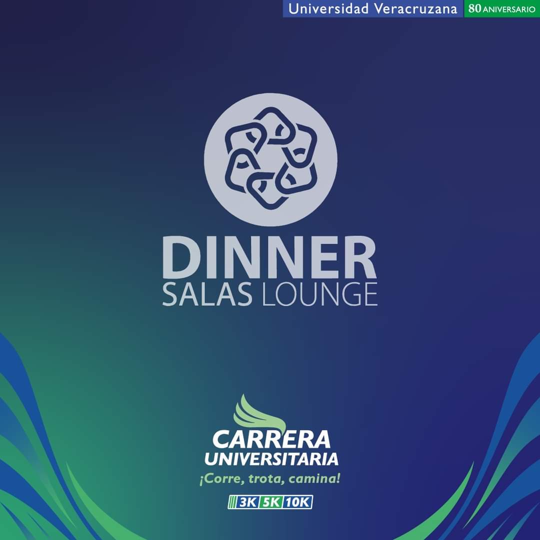 Patrocinador de la Carrera Universitaria ¡corre, trota, camina!, en la región Xalapa.
#UV_80Aniversario #CarreraUV
dinnersalas.com.mx