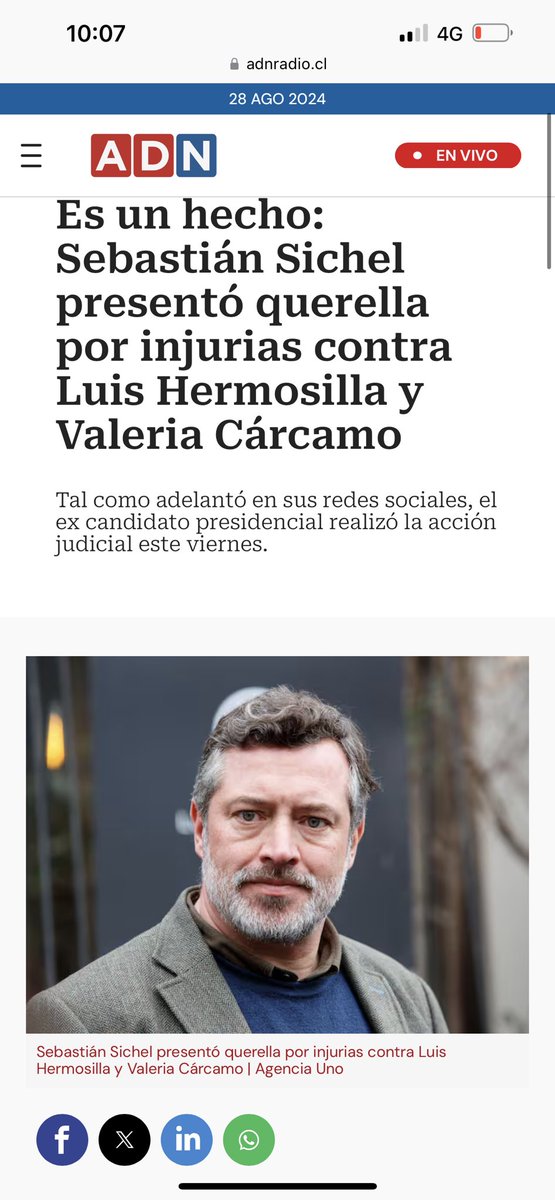 Hoy asumí la defensa de Valeria Cárcamo (<a href="/vidalcvale/">Valeria Cárcamo Vidal</a> ) en la querella por injurias presentada por Sebastián Sichel. Esta es una acción con una manifiesta falta de fundamento, por lo que esperamos que sea rechazada y que el querellante sea condenado en costas.
<a href="/Sinfiltros_tv/">sinfiltros_tv</a>
