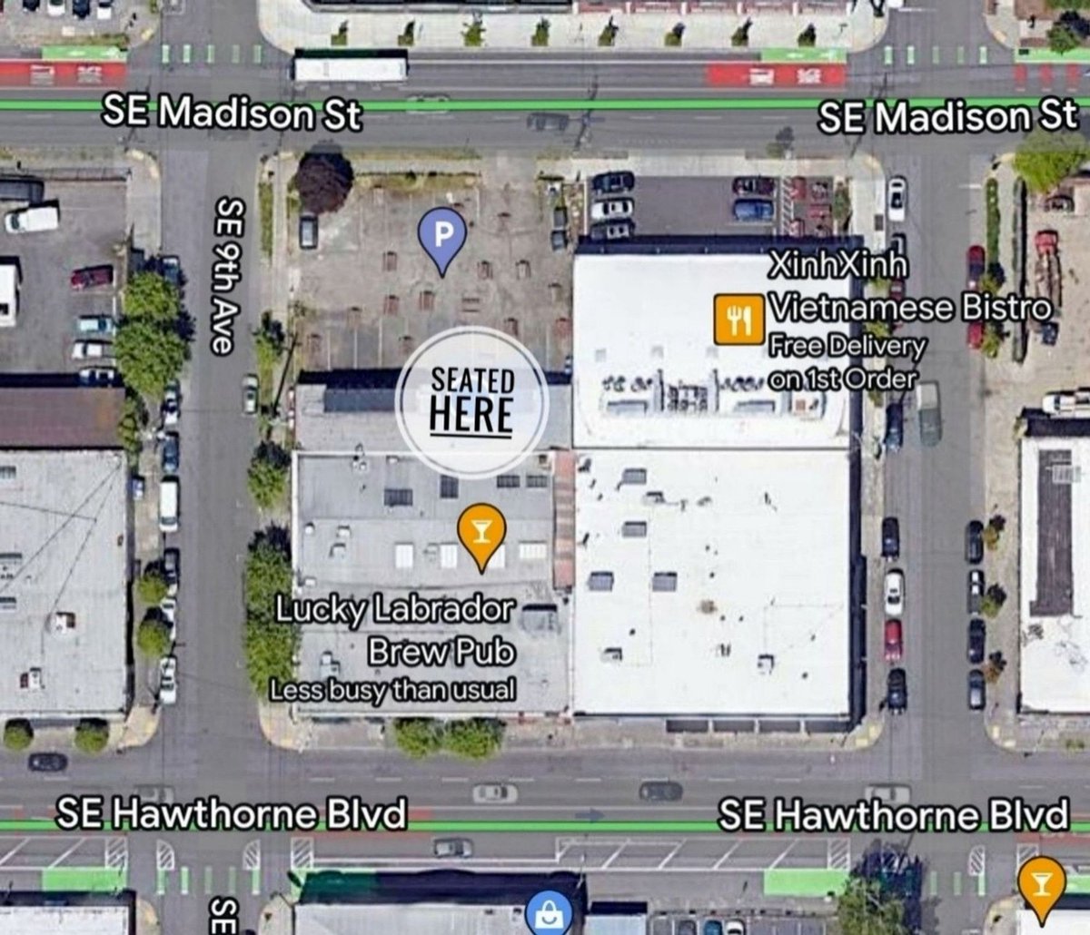 First round of pitchers are out on the table. Pizzas are in the oven.

We are seated in our usual spot on the patio.