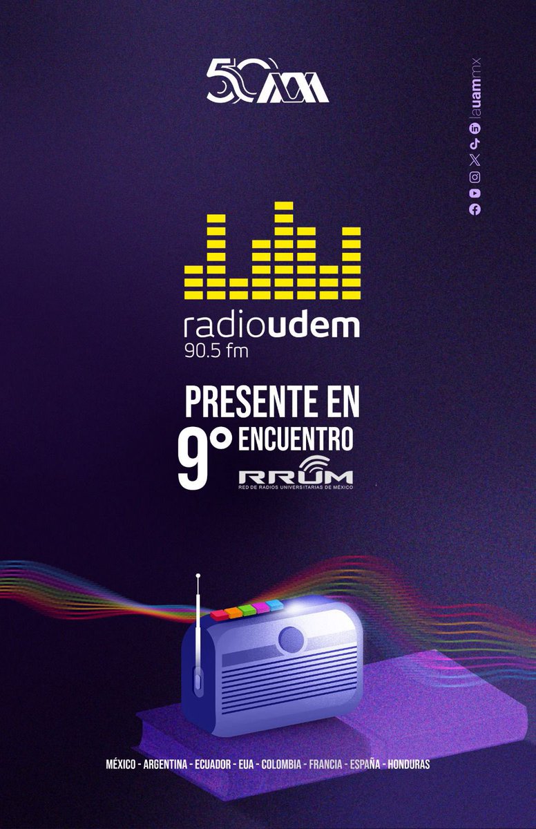Las radios universitarias de México nos reunimos esta semana en el 9° Encuentro de la <a href="/rrumexico/">Red de Radio Universitarias de México (RRUM)</a> organizado por <a href="/uamradiofm/">UAM Radio 94.1 FM</a> <a href="/lauammx/">UAM</a> <a href="/RadioEducacion/">Radio Educación</a> y el <a href="/ILCEedu/">ILCE</a> 📻