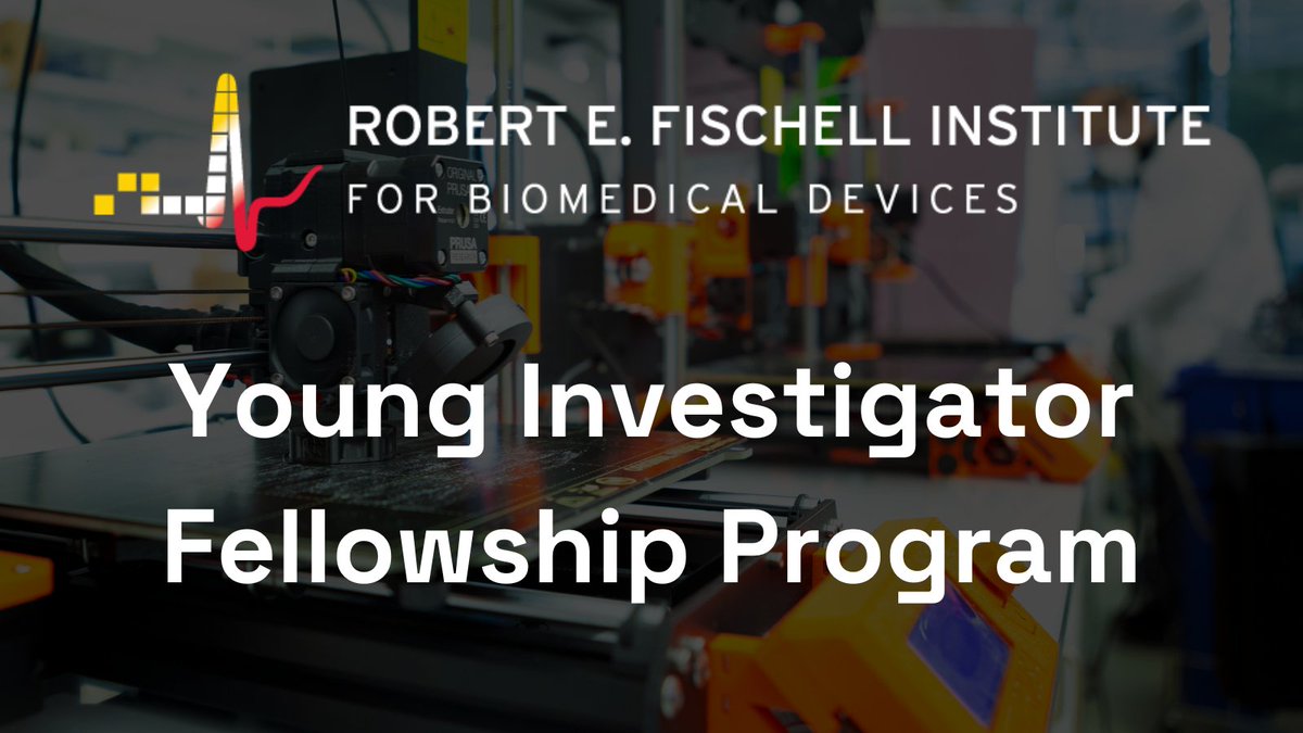 FischellInstUMD's tweet photo. The Robert E. Fischell Institute for Biomedical Devices just announced that it is funding three research projects, for a total of $200,000, as part of its Young Investigator Fellowship Program.

https://t.co/fOsp2hQDd7 https://t.co/MMXZSGUwKk