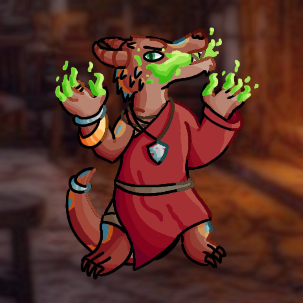 SIudger's tweet photo. hey hashtag sludge twitter here's my kobold ascendant dragon monk he thinks he's a dragon and his name is vel say hi to vel https://t.co/bVhVWRoPIk