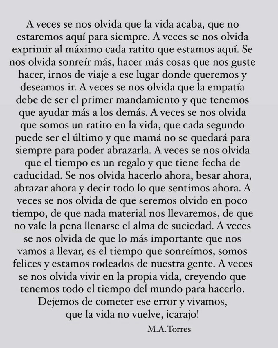 A veces se nos olvida …