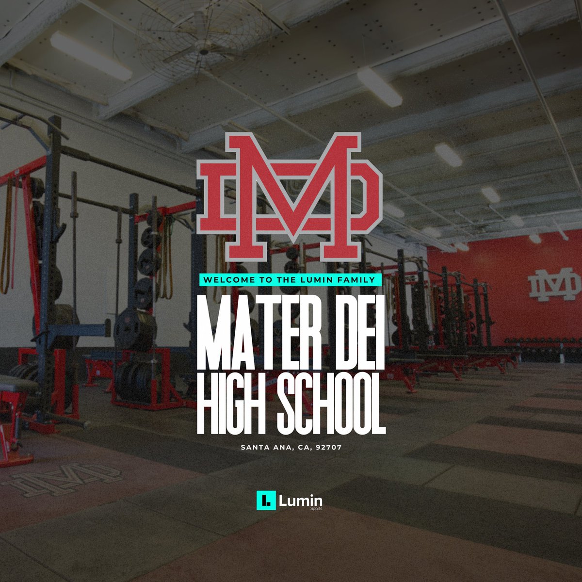 LuminSports's tweet photo. The #1 ranked U.S. high school football team will use @LuminSports to enhance its strength and conditioning program. 🏈

We are excited to officially welcome @MD_Athletics the Lumin Family. 

Read our full announcement here: https://t.co/LfVbYtB9Jp

#MaterDeiAthletics https://t.co/OQuRtGOTzI