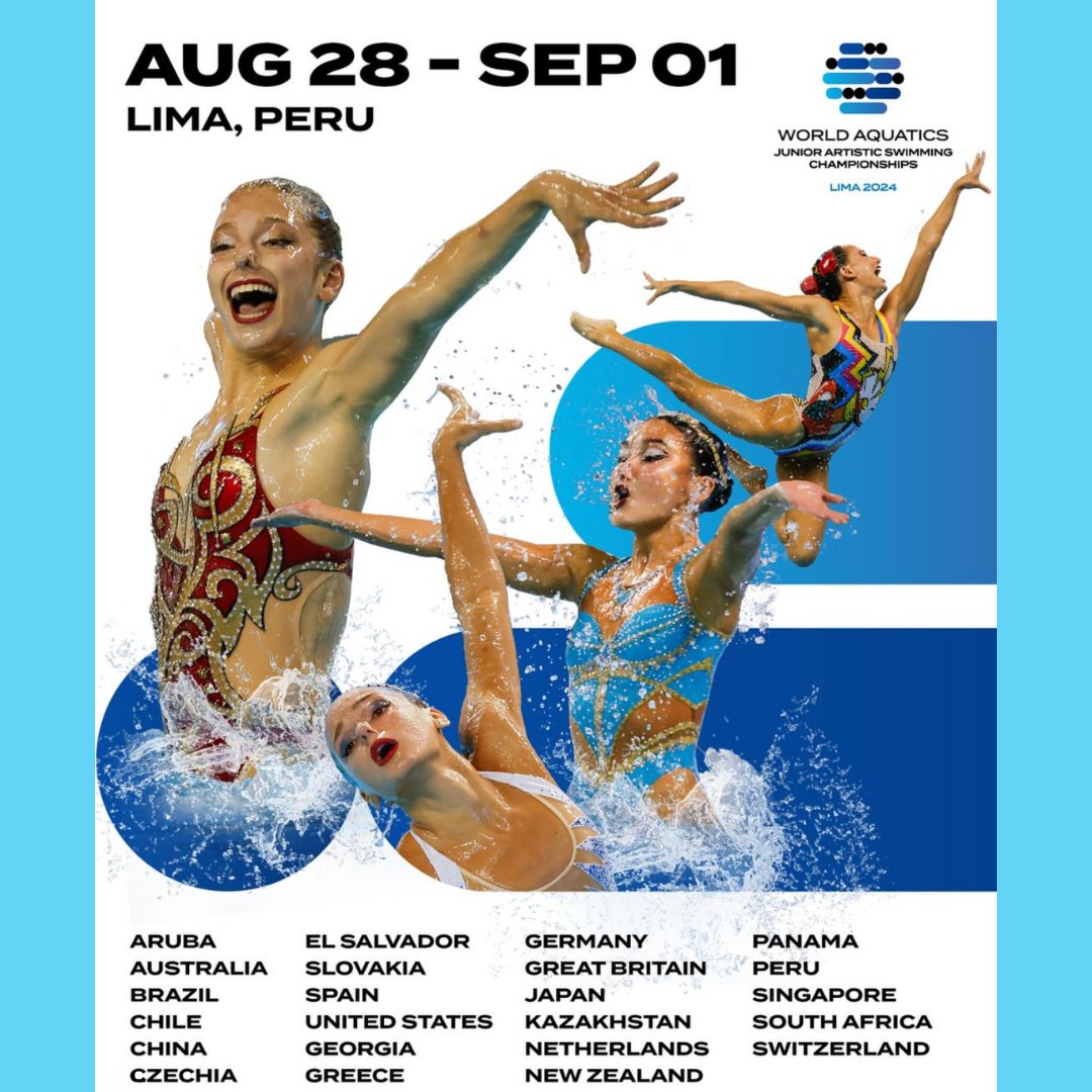 ArtSwimWA's tweet image. Get ready for the 2024 World Aquatics Junior Artistic Swimming Championships in Lima, Peru! Here’s the schedule for our incredible WA athlete's events! All event times are listed in Perth time, so you won't miss a moment of the action!