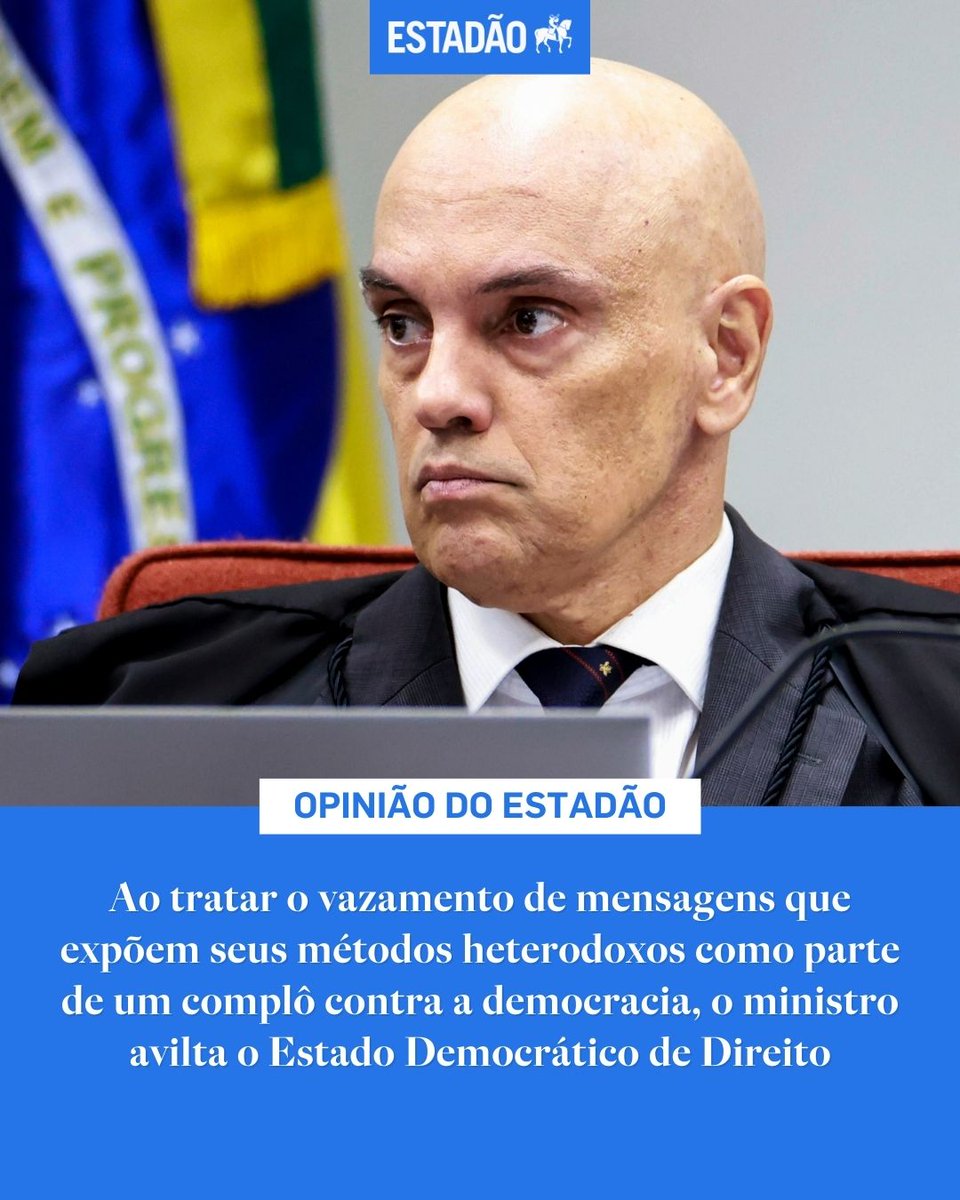 EDITORIAL: ‘Alexandre de Moraes ataca de novo’ – Tamanha concentração de poder em uma autoridade ou instituição é diametralmente oposta ao ideal republicano fundamental (<a href="/opiniao_estadao/">Opinião Estadão</a>) bit.ly/3Muo23H 📷 Andressa Anholete/STF