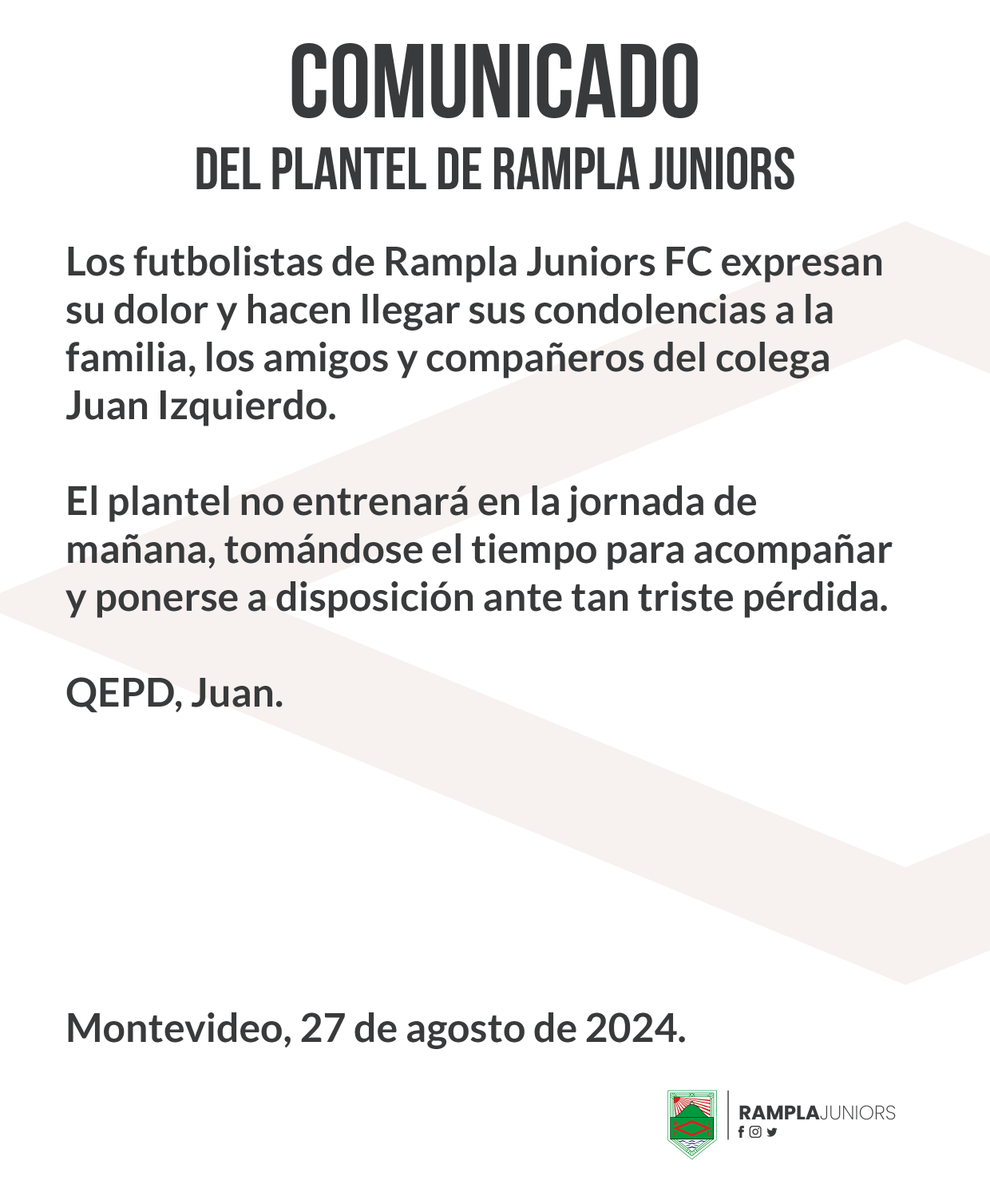📃 Un mensaje del plantel de Rampla Juniors FC

#RamplaEsDeSuGente