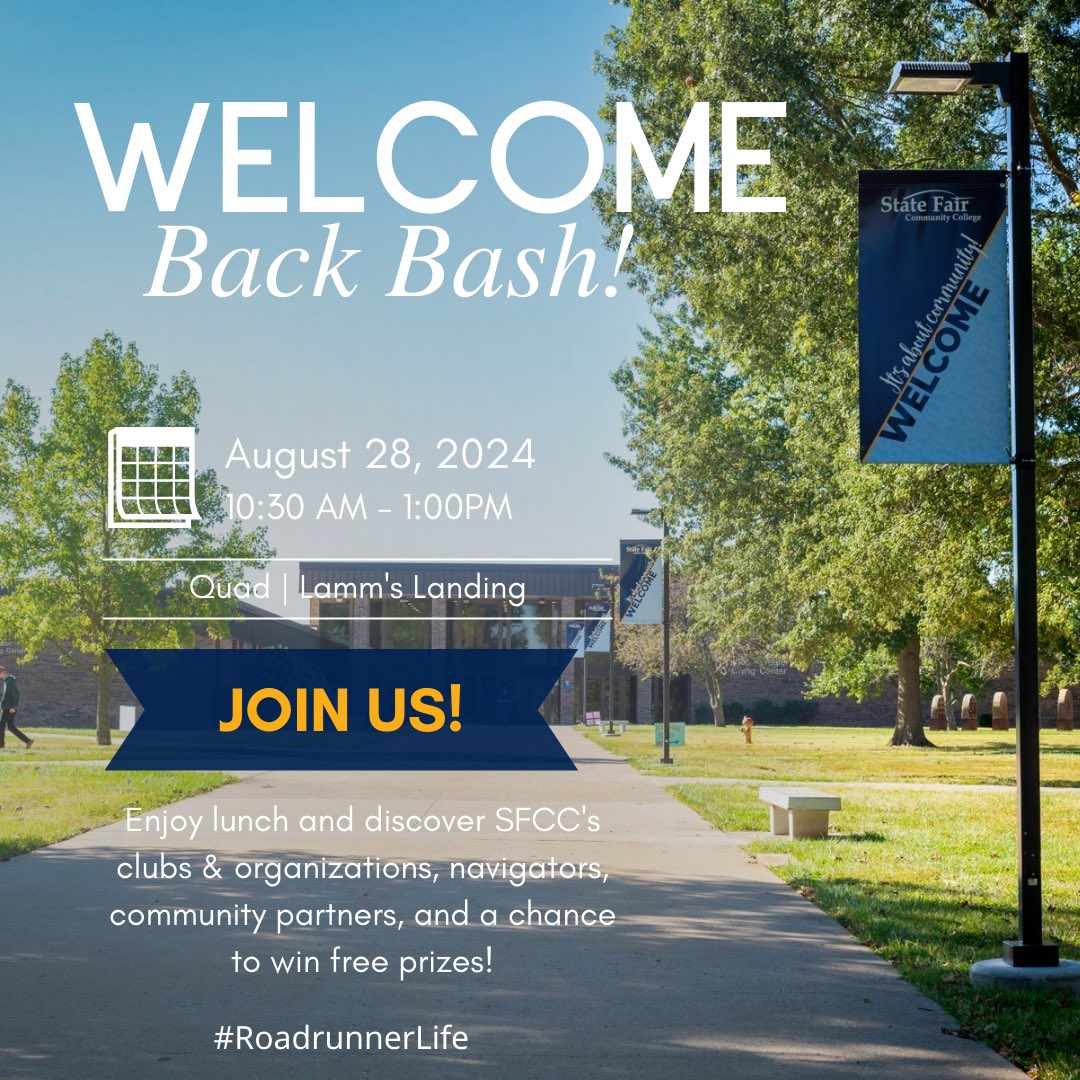 sfccmoevents's tweet photo. Come out tomorrow to meet clubs, SFCC Departments, and community members. Lunch will be served on Lamm’s Landing! See you there!
#roadrunnerlife https://t.co/F7Qf6l3NPd