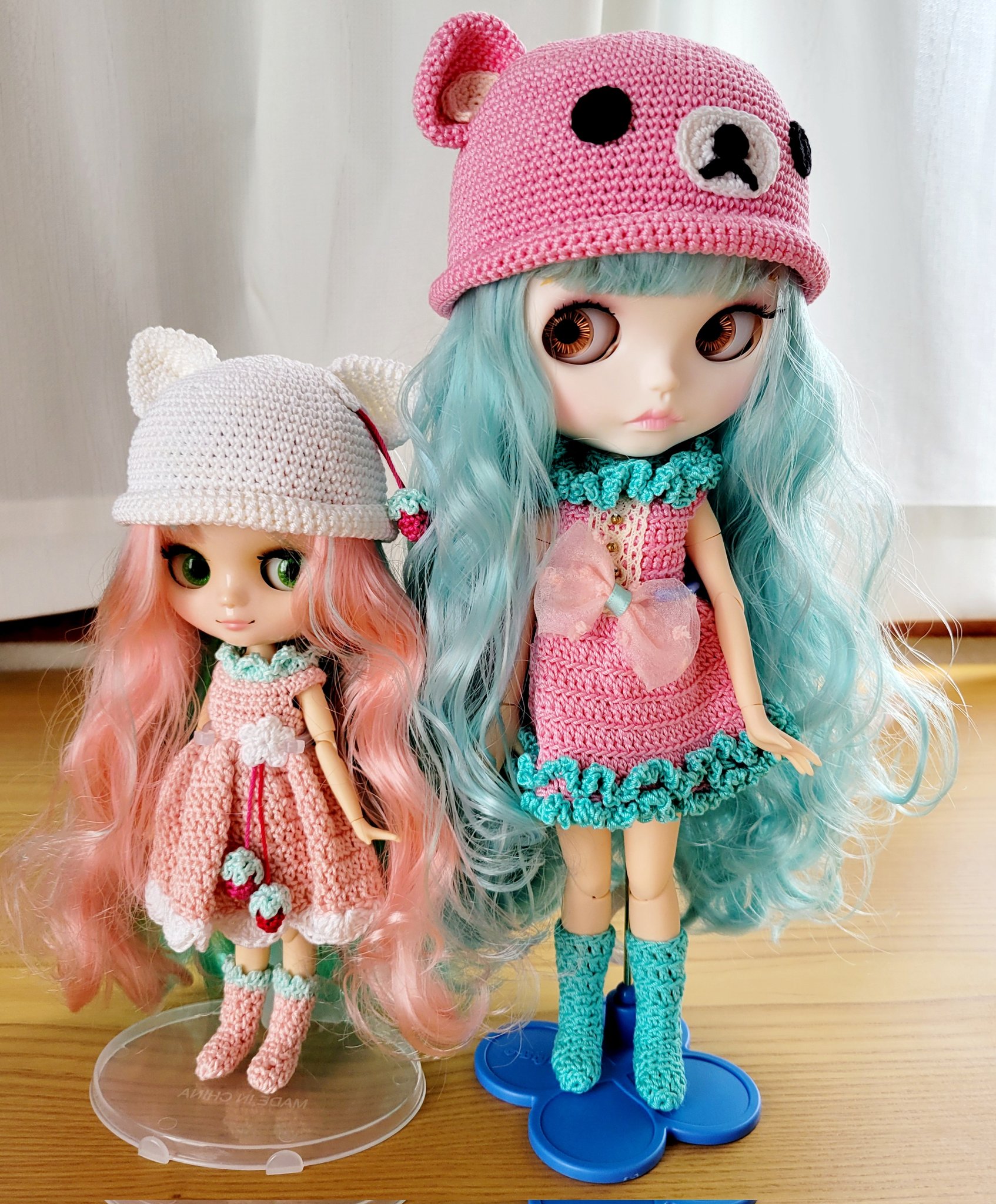 アイシードールカスタム ♡白肌・ピンク&パープルミックス♡ アイシードール ピンクミックスヘアー 可動ボディ 1/6ドール