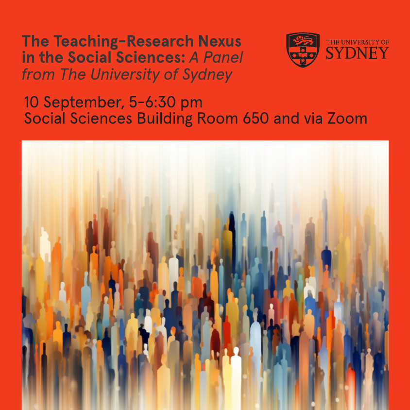 Usyd_ssps's tweet photo. Join our prolific researchers and passionate teachers @USYD_SSPS during @SocSciWeek as they reflect on the much debated ‘Teaching-Research Nexus’ in the field of #SocSci. To register, click https://t.co/p9OiYxGLcD https://t.co/nGaRJGa9Ge