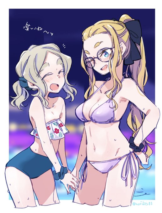 左折さんのでこメガネちゃんナイトプール装いがサイコーだったので即輸入!w
ほんと美少女達だ…でこメガネちゃんとちびっこちゃん😌 #ちびっこちゃん朝活 