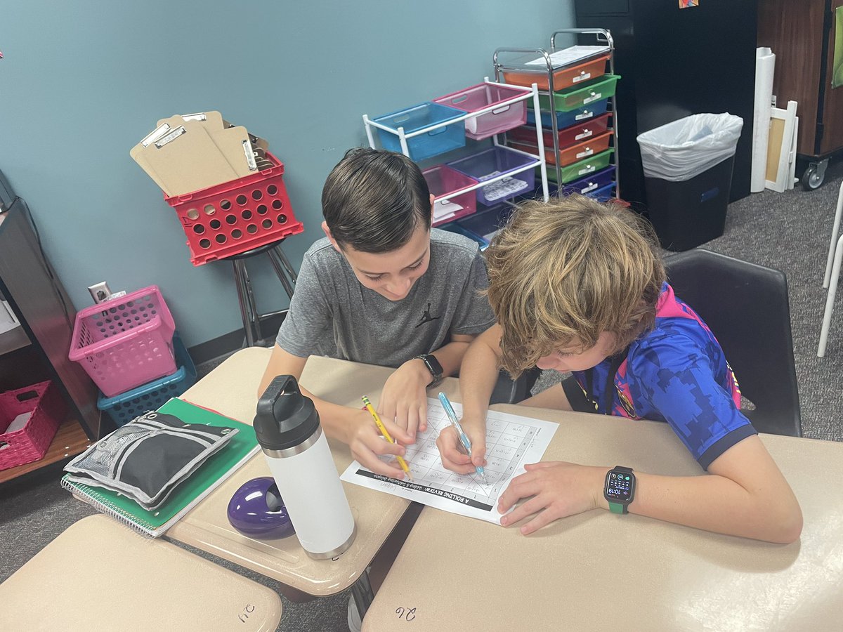 SchulerIsCooler's tweet photo. Working together and having a “self checking” activity provides fun, gives practice, and it helps me have time to walk around and fix misconceptions! I love activities like this! Rollin’ Review for the win! 
@TISDCPJHS @TomballISD @ReneeMiller0104 @AllThingsAlg https://t.co/RP9xvWYPsj