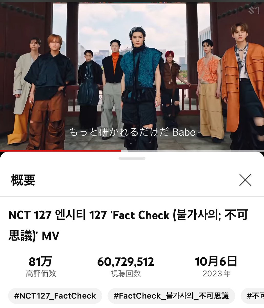 cocoaguranoa's tweet image. 60,729,512
37,270(8/27)
38,502(8/26)

１億回まであと39,270,488

#FactCheckTo100M 
#NCT127 #NCT127_FactCheck 

✅youtu.be/vGuJuW0bDWA?si…