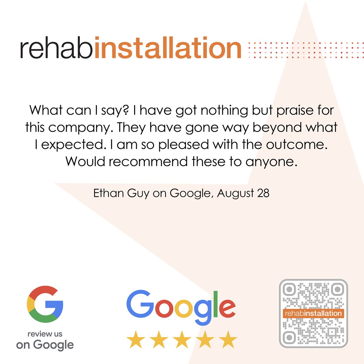 RehabInstall's tweet photo. ⭐️⭐️⭐️⭐️⭐️It is so wonderful when someone takes the time to compliment us on doing a great job! Thank you, Ethan, you've made our day! We are very proud of our team and the work they do! ⭐️⭐️⭐️⭐️⭐️

https://t.co/ElMgtF8nlz
t: 1300 000 030
e: contact@rehabinstallation.com.au https://t.co/7R419PDHL1