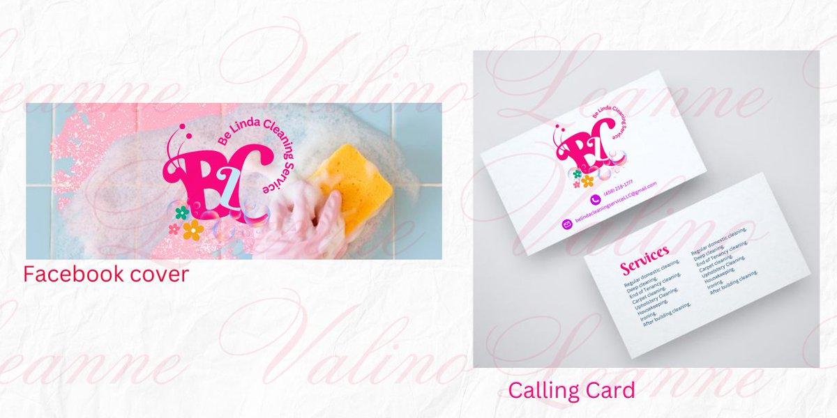 Hi, I’m Leanne Valino, a graphic artist for cleaning service businesses. I create logos, business cards, social media graphics, and more. I also offer social media management to boost your brand.

 Message me for inquiries!
#GraphicDesigner #business #owner