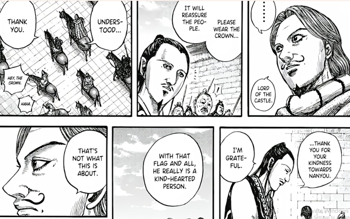 moutenfujin's tweet photo. #KINGDOM808
#KingdomSpoilers
Tou-sama is Qin's Righteous Sword indeed. I love this chapter so much. https://t.co/0Tp4RkBsO4
