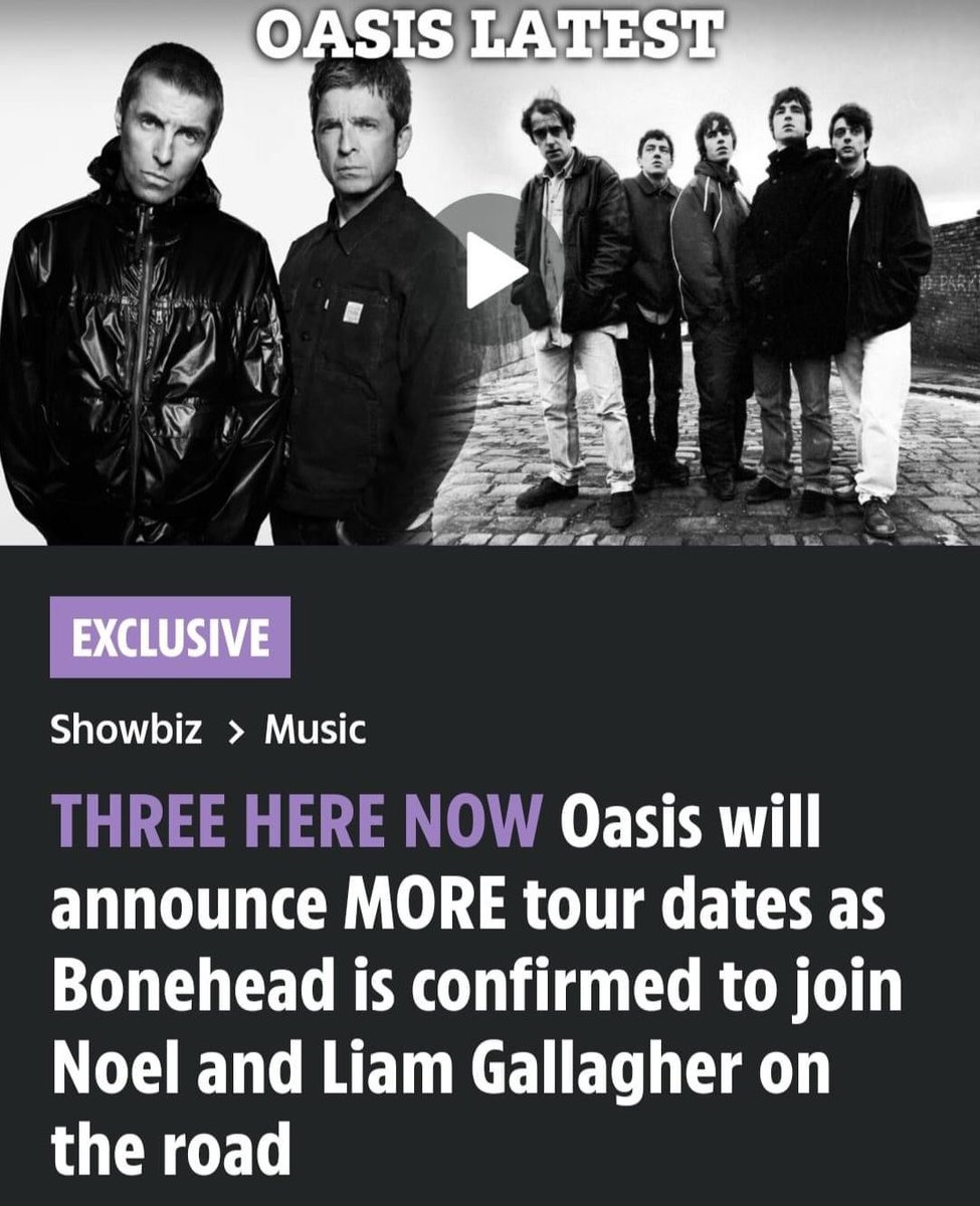 Oasis will announce more tour dates and Bonehead is apparently confirmed 🚨