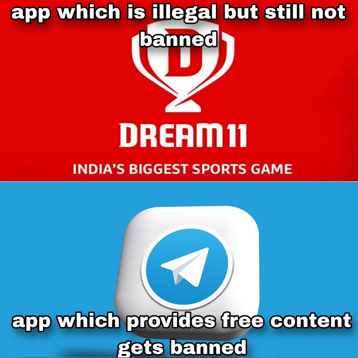 BudaniaJyoti's tweet photo. #Telegram
जिसको बेन करना चाहिए उसको तो करते नहीं है|
फ्रॉड, सट्टा इनको भी बंद करो,
टैक्स के लिए हम लाखों लोगों के साथ खिलवाड़ नहीं कर सकते
#Telegram #bantelegram #dremeleven #mycircle11
#gambling https://t.co/GnpApxi4GQ