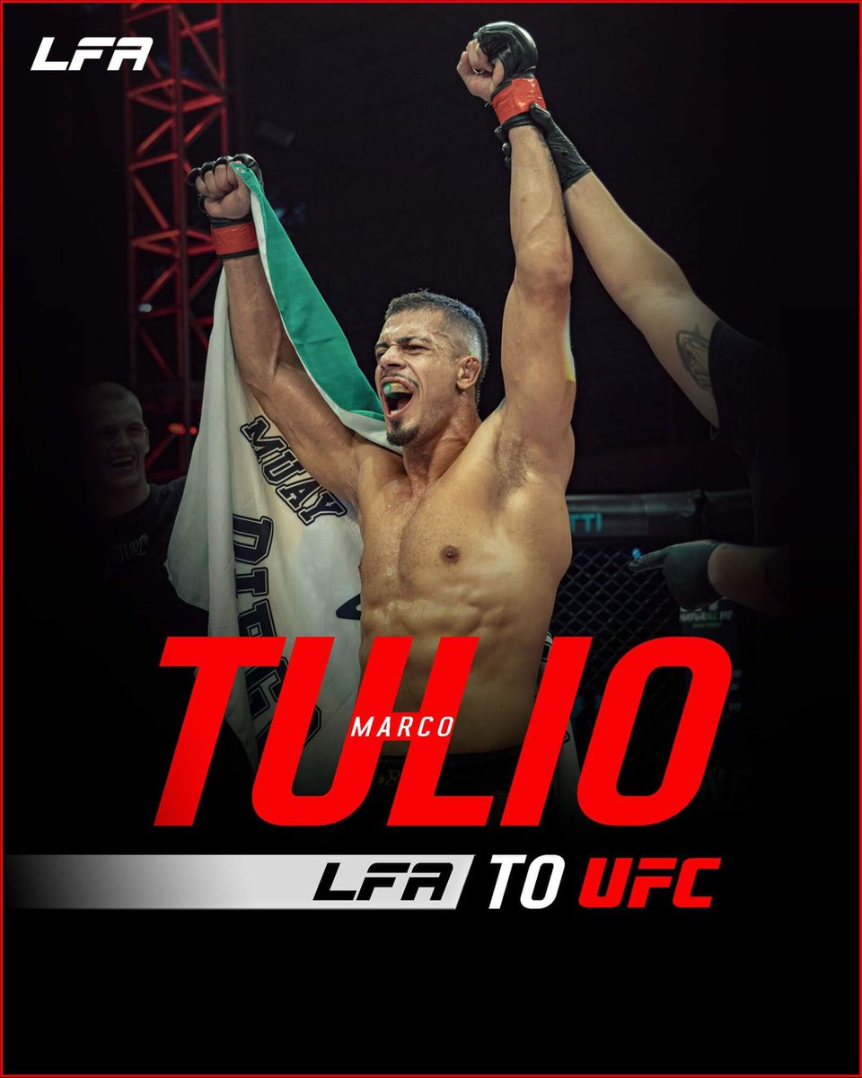 LFAfighting's tweet photo. Congrats to @LFAfighting star #MarcoTulio on signing with the #UFC!
#MMA
#LFANation
@UFCFightPass https://t.co/HV0GNc3m7G