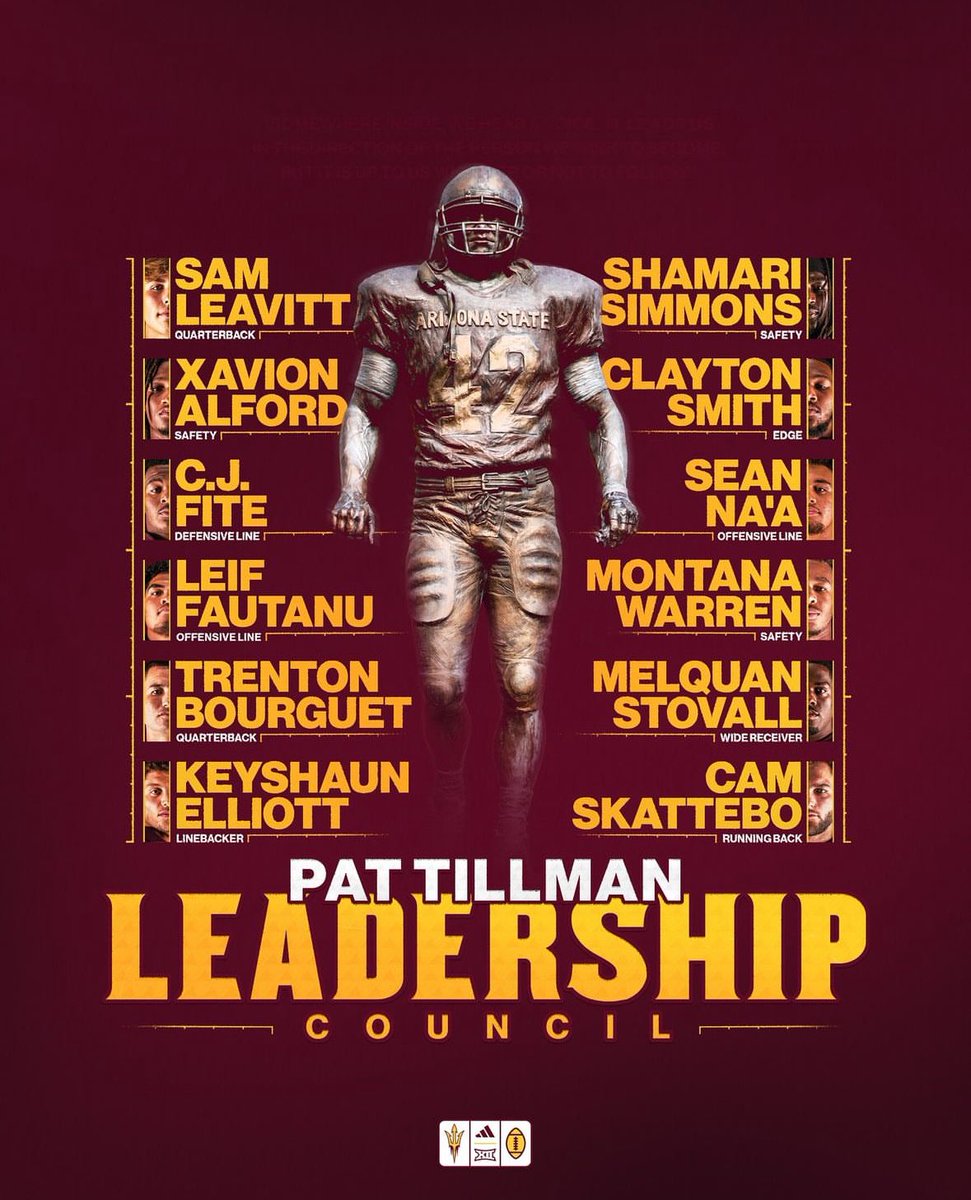 UNISWAG's tweet photo. .@ASUFootball introduces special patches for the inaugural Pat Tillman Leadership Council.

#uniswag https://t.co/GoDvrsiCGs