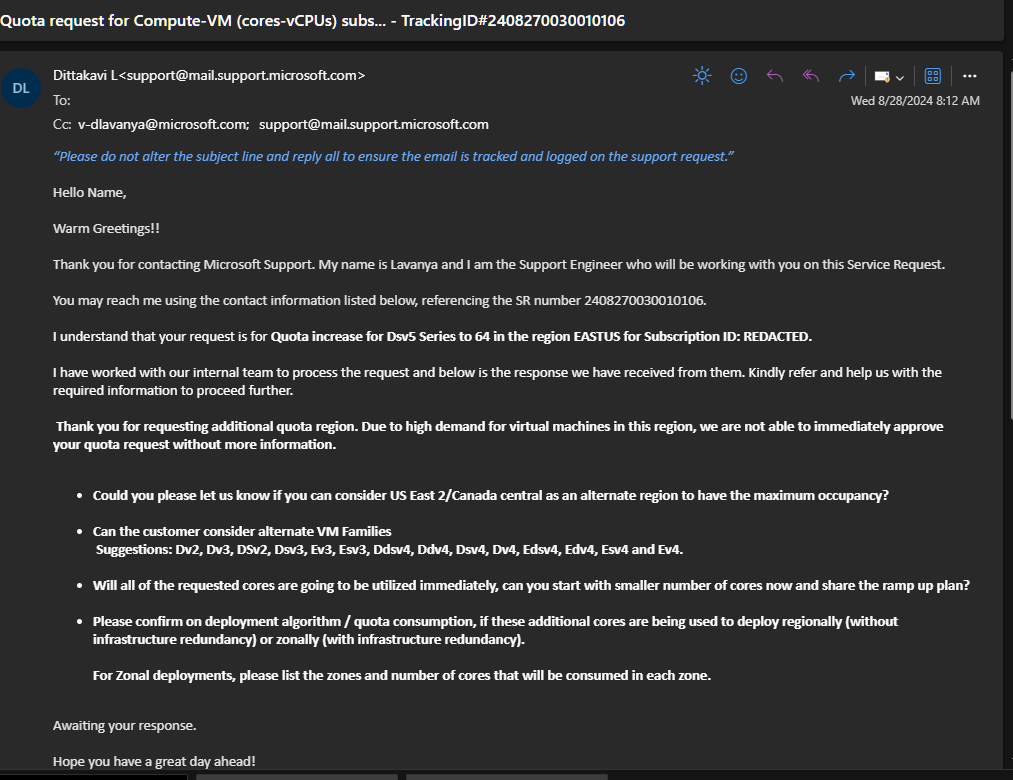 lokeshwer's tweet photo. @Azure @AzureSupport After GPU unavailability which we take granted, now even basic general purpose CPUs are not avl in East US. Are we the only one? Seriously!  @awscloud, Hats off to your scale. If you facilitate seamless transition, you have a big market to grow. https://t.co/kcChOZu5iQ