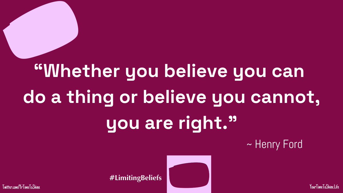 YrTimeToShine's tweet image. Your beliefs hold incredible power over your potential. Whether you believe you can accomplish something or convince yourself otherwise, you shape your reality. Mindset makes all the difference. This week’s Coaching Theme: LIMITING BELIEFS. #PowerOfThoughts #PositiveMindset