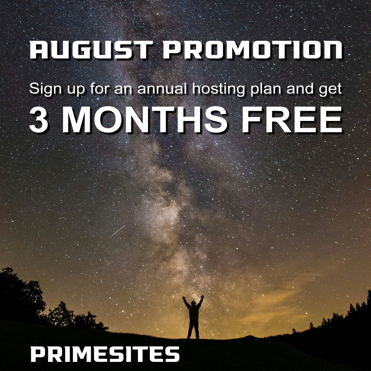 PrimeSitesCo's tweet image. 🚀 August Promotion - only 𝟮 𝗱𝗮𝘆𝘀 𝗹𝗲𝗳𝘁! 🚀 
Enjoy 𝟯 𝗺𝗼𝗻𝘁𝗵𝘀 𝗼𝗳𝗳 an annual hosting subscription. Pay for 9 months and get a 𝗙𝗥𝗘𝗘 custom-designed website. 
Get in touch today to learn more! 🌌 
primesites.com.au
#AugustPromo #HostingDiscount #WebDesign
