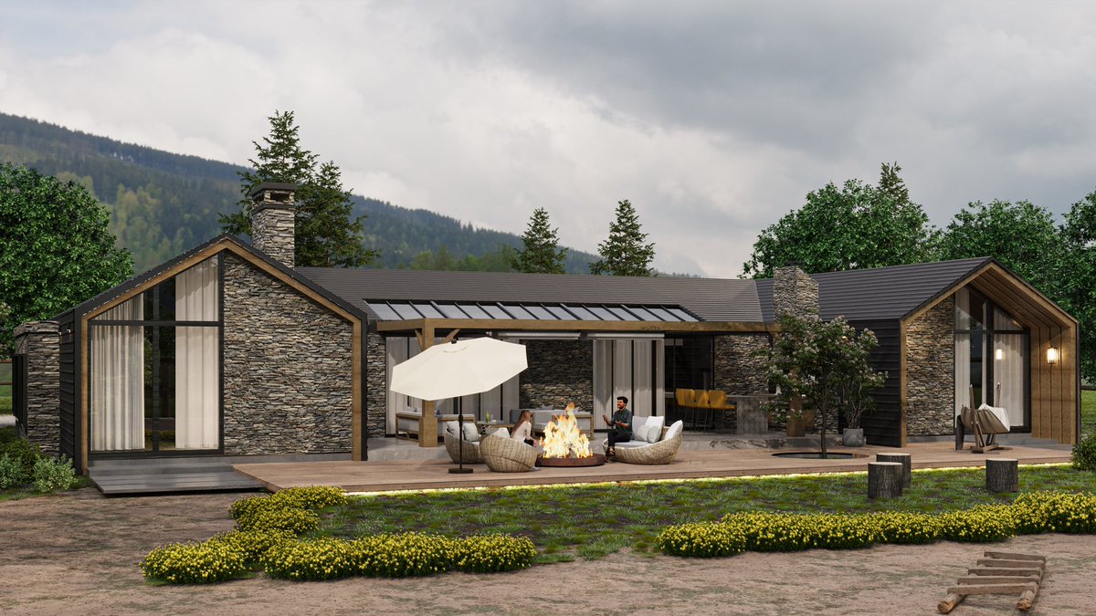 yourhapihome's tweet photo. A farmhouse??? That’s what the client asked for!! This is what our talented team delivered!! 

 #architecture #netzero #sustainable #luxuryhouses https://t.co/vCq97r0SwT