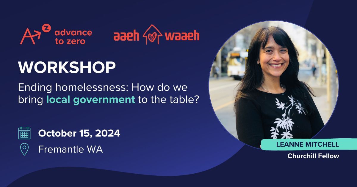 We're excited to announce a new event during the Australian Zero Homelessness Summit week in Fremantle this October! Join us for an interactive workshop exploring how local government can end homelessness.

Secure your spot: buff.ly/4707Jp3 

#HomelessnessIsSolvable