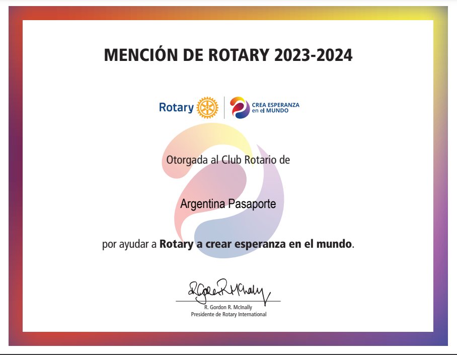 RotaryArgentina's tweet photo. Nos enorgullece compartir con ustedes que el Rotary Club de Argentina Pasaporte ha sido reconocido con la Mención de Rotary 2023-2024, otorgada por Rotary International a aquellos Clubes que cumplen con sus metas anuales. (1) https://t.co/B6EDSCO1RW