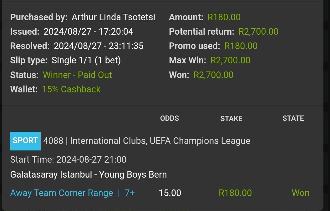 LindaIzKing's tweet photo. 15 odds Massive 1 game Boom 💥🏆 on @Easybet 🟡

R2700.00 💰 in

Congratulations 🎊 if you followed 🥳

Let's get it 🍏 #MakeAMillion

Let's bet on @Easybet_SA 🟡 #YellowNation

Register ✍️ : https://t.co/ajZBaCcAfF
Promo code: LINDA50 https://t.co/0IDBxetyWU