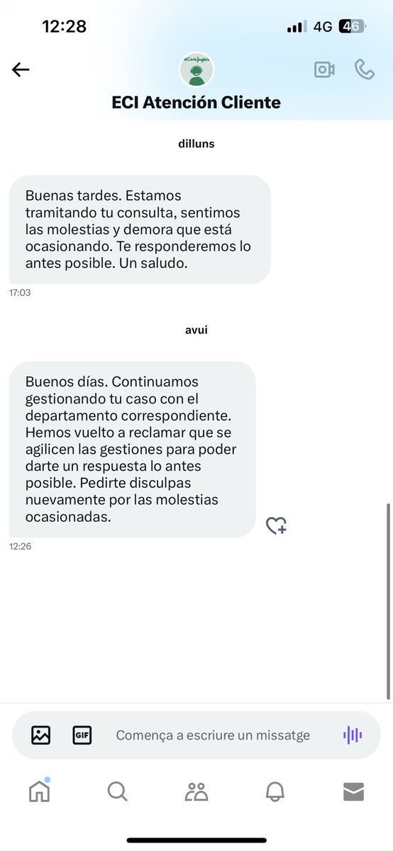 soclester's tweet photo. @elcorteinglesac @elcorteingles Para los que estáis siguiendo este emocionante thriller, que sepáis que la respuesta que dan por privado y N-A-D-A es lo mismo. Y como una imagen vale más que mil palabras… https://t.co/z3y3W9lkR7