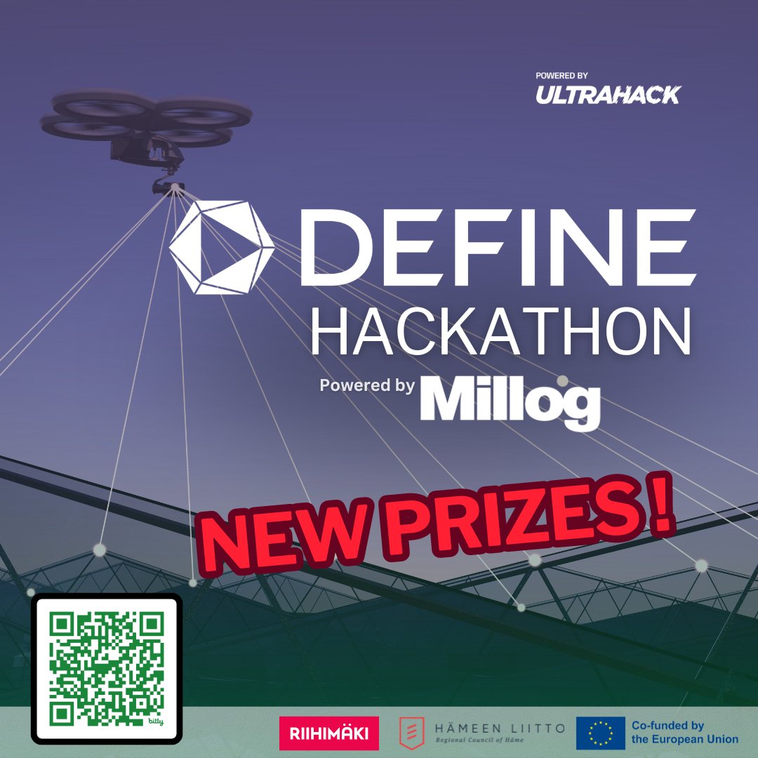 🚀 Exciting Prizes at the DEFINE Hackathon by Millog! 

 €8,000 Prize Pool from Riihimäen Tuote &amp; Kehitys and Millog Oy! 🏆

Plus, free hotel accommodation, business support, CEO meetings, and more!🤩

Apply now: bit.ly/DEFINE-Hack
 
Ready to innovate in defense tech?