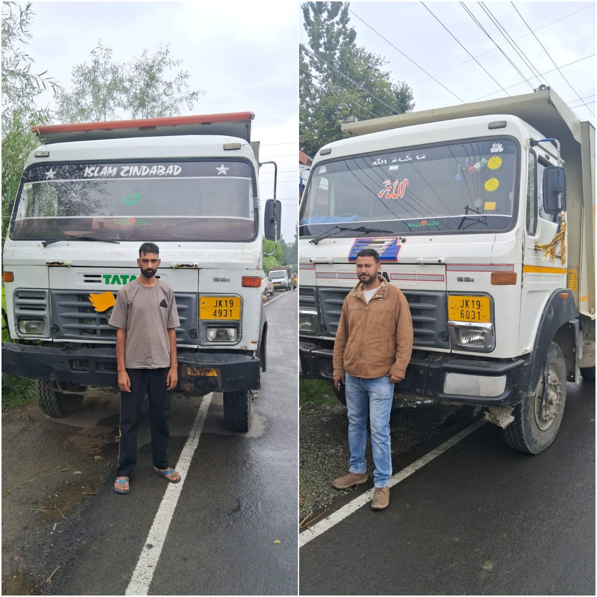 policekulgam's tweet photo. Kulgam police along with a team of geology & mining seized 2 vehicles (#Dumpers) & arrested 2 drivers involved in #illegal extraction/ transportation of minerals at #Manigam Crossing. Case registered at PS #Qazigund & investigation taken up. @JmuKmrPolice @KashmirPolice @DigSkr https://t.co/fSCo1FeC4O