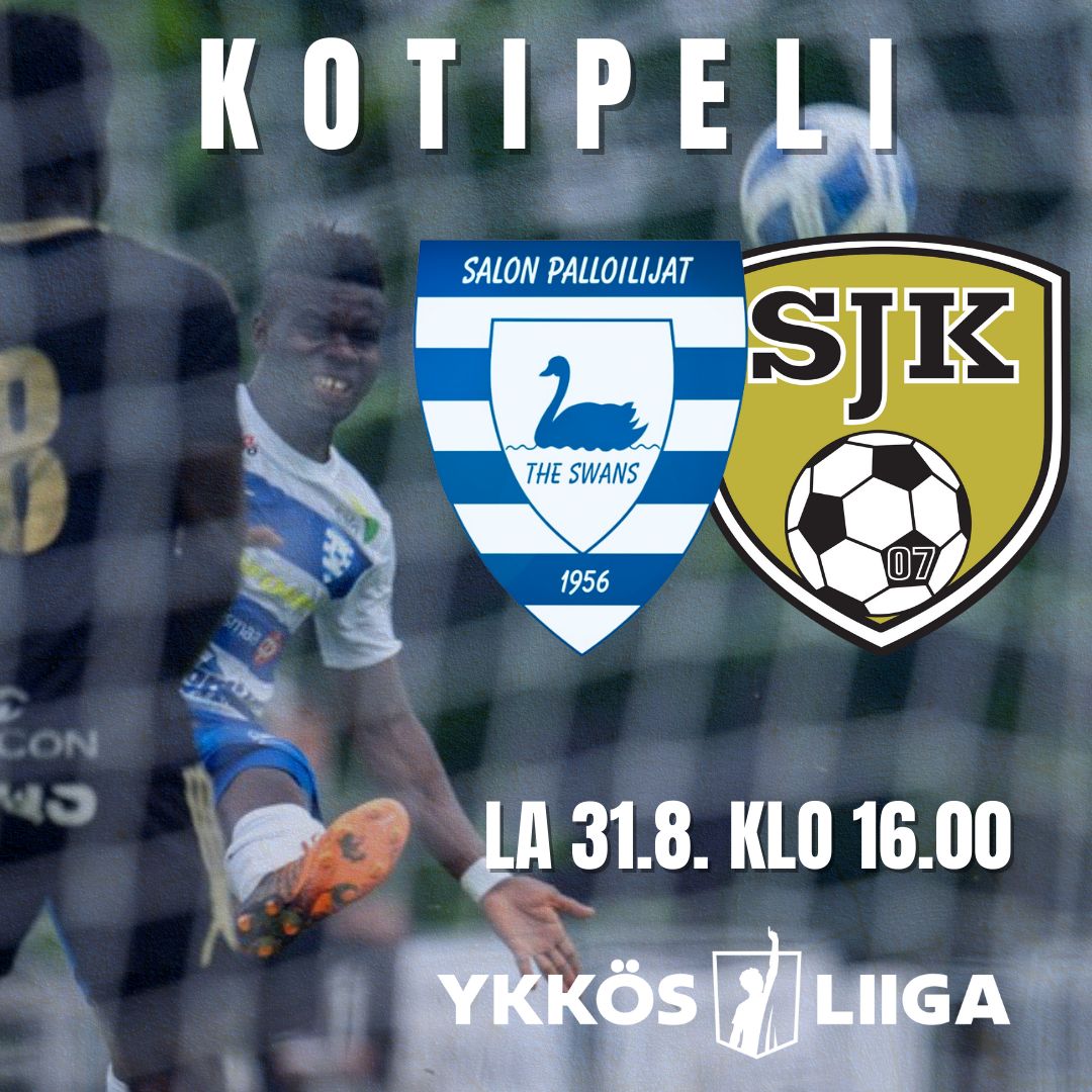 Lauantaina pelataan iso kotipeli ja Joutsenlauma on historiallisessa lennossa! 🦢 

🆚️ SalPa - SJK Akatemia
⏰️ La 31.8. klo 16.00
⚽️ Salon Urheilupuisto, Kanari Areena
💶 Kaikki liput 10€ / alle 16v ilmaiseksi

<a href="/ykkosliiga/">Ykkösliiga</a>
<a href="/salonkaupunki/">Salon kaupunki</a>
@visitsalo