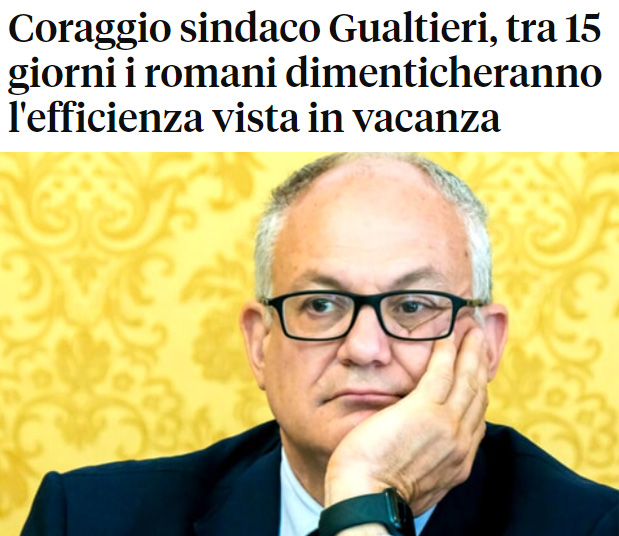 Coraggio sindaco Gualtieri, tra 15 giorni i romani dimenticheranno l'efficienza vista in vacanza
QUI IL MIO ARTICOLO ---> romatoday.it/~go/i/43552051…