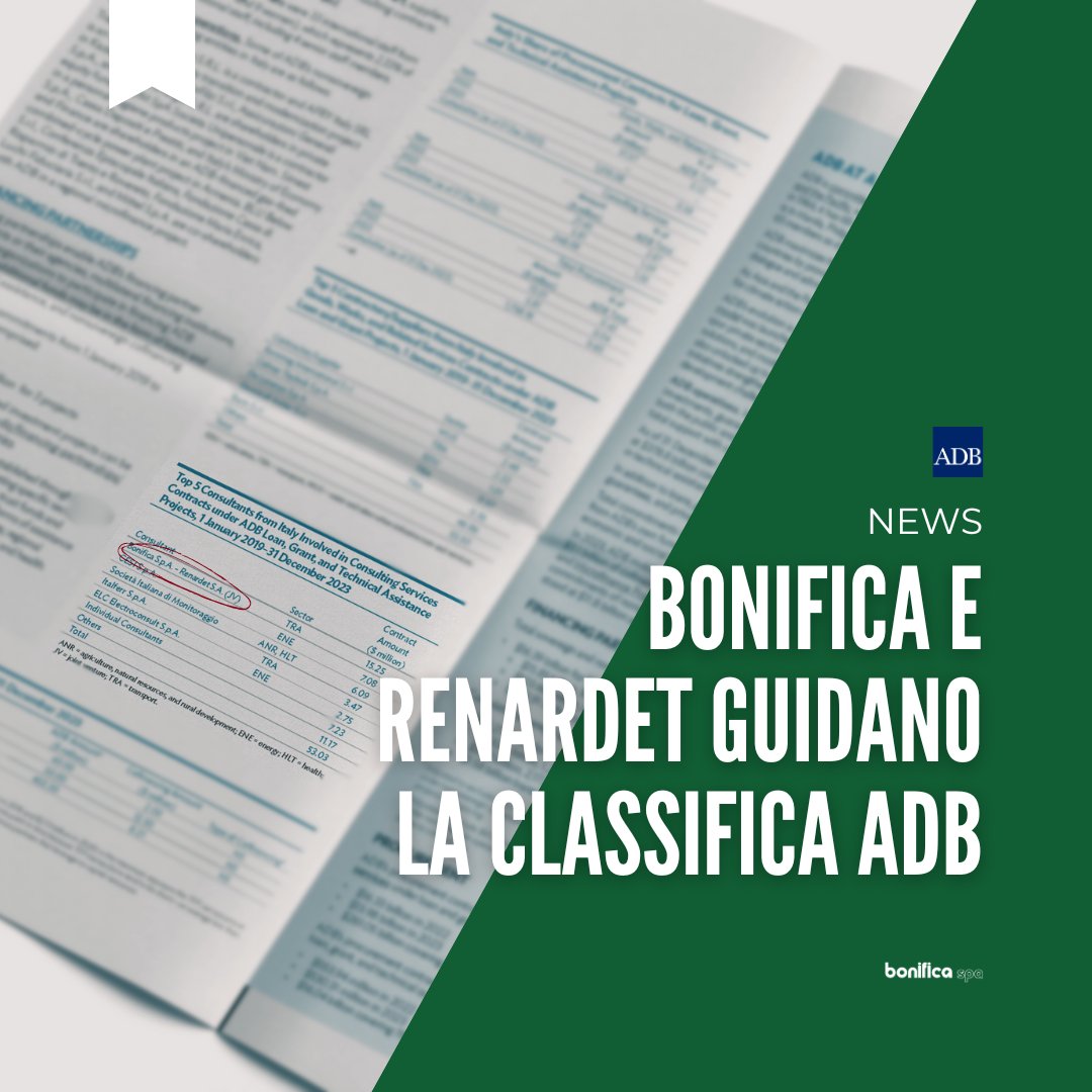 bonificaweb's tweet photo. 🏆 Bonifica S.p.A. e Renardet SA &amp; Partners (JV): top consulenti italiani per ADB 2019-2023 nel settore trasporti!

$15,25M in contratti. Orgogliosi di contribuire allo sviluppo in Asia e Pacifico.

Grazie @ADB_HQ la fiducia!

#Infrastrutture #Sviluppo https://t.co/sOwvHe89gT