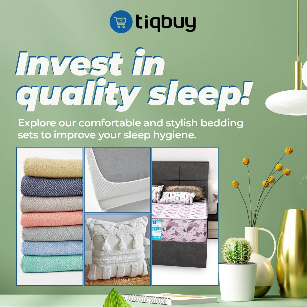 tiqbuyng's tweet photo. Get better sleep and enjoy the rest your body needs when you shop.
To shop for your bedsheets, pillows, and pillowcases visit https://t.co/MCO0Be8vWR
for quality mattresses visit https://t.co/5fttKv08Ua to Shop now.
#tiqbuy
#everyone
#Marketplace
#BeddingEssentials https://t.co/NlQeCGCgFX