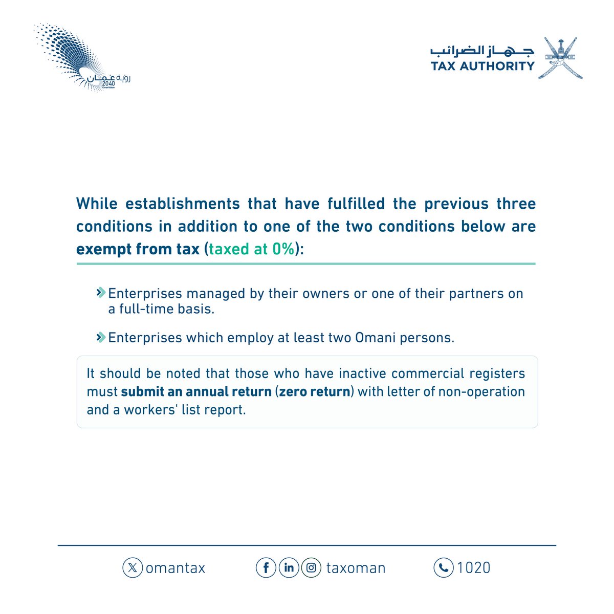 omantax's tweet photo. Get to know the common questions about the tax compliance. ⁉️

#TaxFact
#TaxAuthority https://t.co/Is3NdsP3CJ