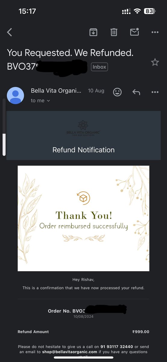 be_rishav's tweet photo. @bellavita_org @milindrunning Why are you not refunding my amount 
Please refund my amount I need that you have the worst customer support they don't pick up the call or reply on WhatsApp I am asking for reference number they aren't giving please do something https://t.co/eQE16hXBux