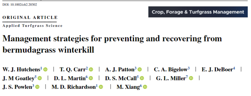 Mike Richardson (@arkansasturf) on Twitter photo Congrats to <a href="/HutchensWendell/">Wendell Hutchens</a> and all the co-authors on getting this paper to the finish line. Should be a valuable resource for turfgrass managers in the transition zone.
acsess.onlinelibrary.wiley.com/share/YGCIW6HW… Congrats to <a href="/HutchensWendell/">Wendell Hutchens</a> and all the co-authors on getting this paper to the finish line. Should be a valuable resource for turfgrass managers in the transition zone.
acsess.onlinelibrary.wiley.com/share/YGCIW6HW…