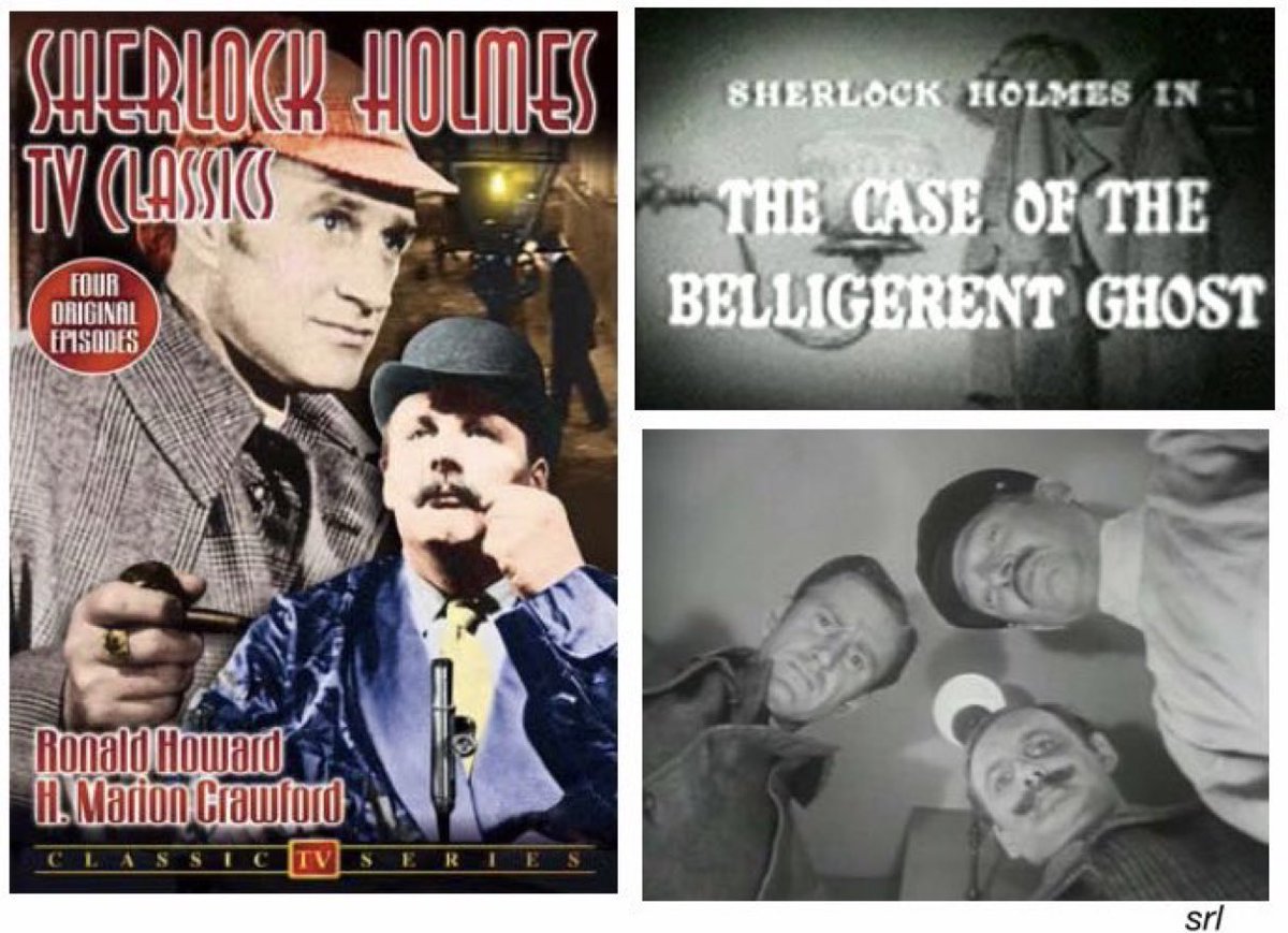 SaveRedlandLibr's tweet photo. 1:20pm TODAY on @TalkingPicsTV
The 5th of 39 episodes of the 1954-55 series of #SherlockHolmes - βThe Case of the Belligerent Ghostβ directed by #SheldonReynolds & written by #CharlesEarly
π#RonaldHoward (as Holmes) #HMarionCrawford (as Watson) #ArchieDuncan (as Lestrade) https://t.co/nkTmI3gSsU
